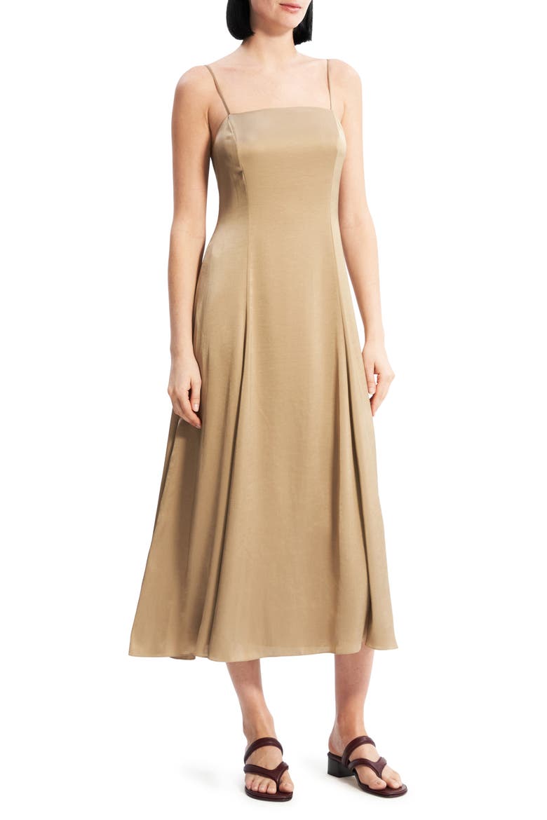 Cami Crushed Satin Dress, Alternate, color, MESA