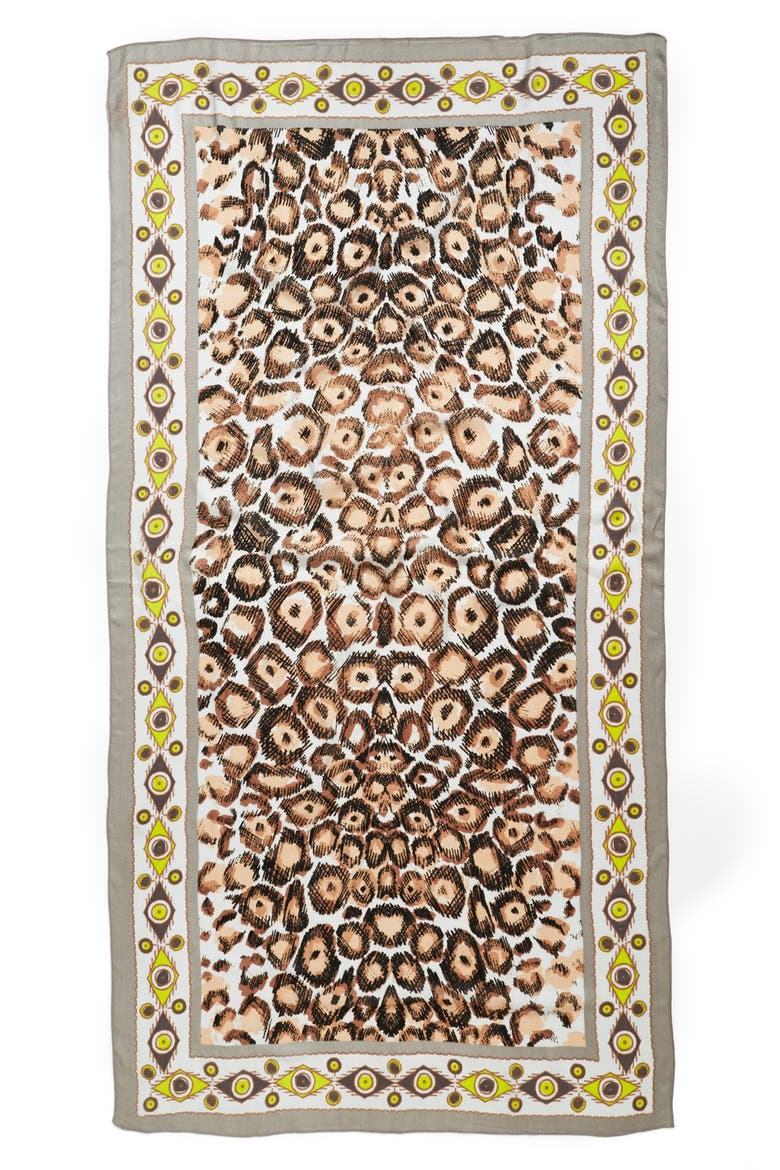'Ocelots Eye' Print Scarf, Alternate, color, CHARCOAL