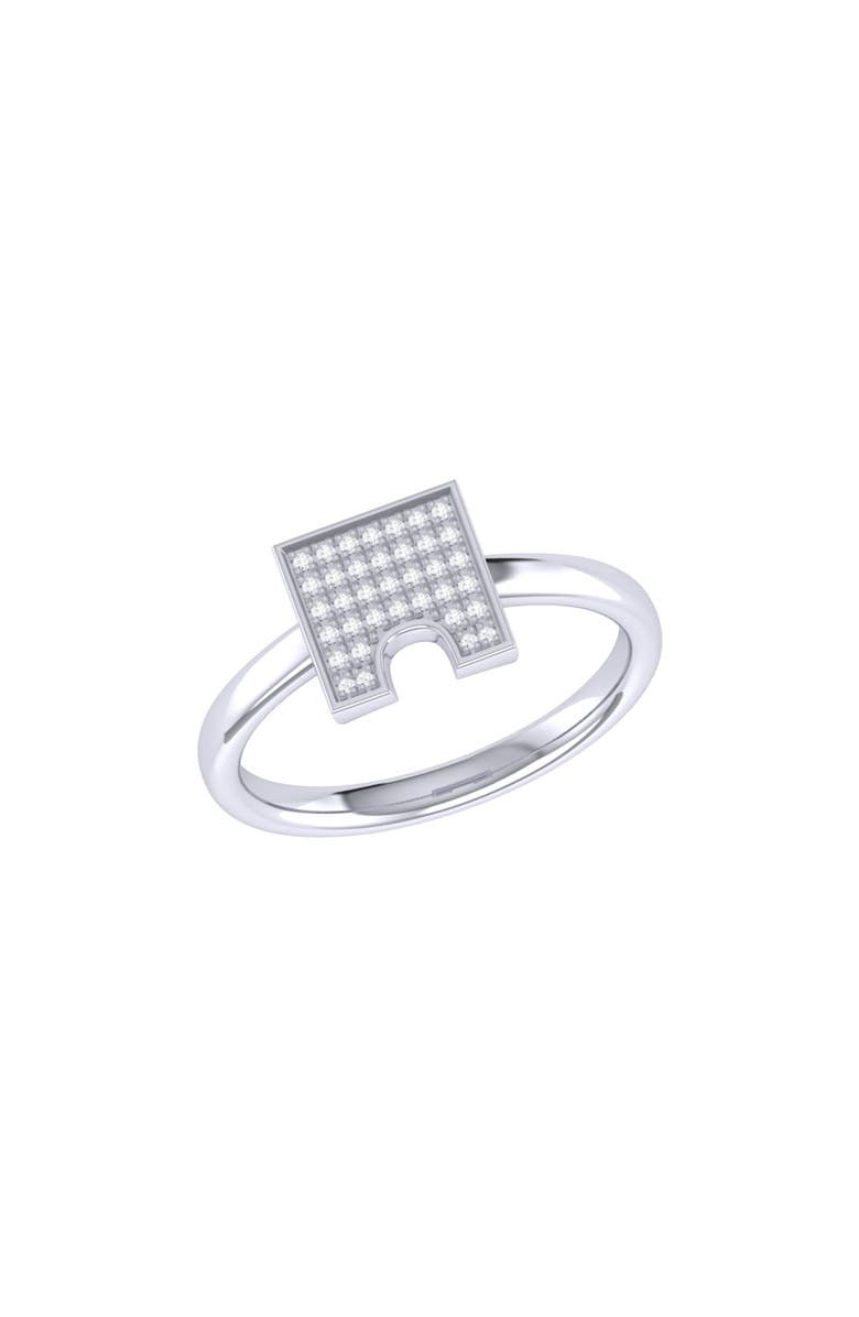 LuvMyJewelry City Arches Square Sterling Silver Diamond Ring, Main, color, 