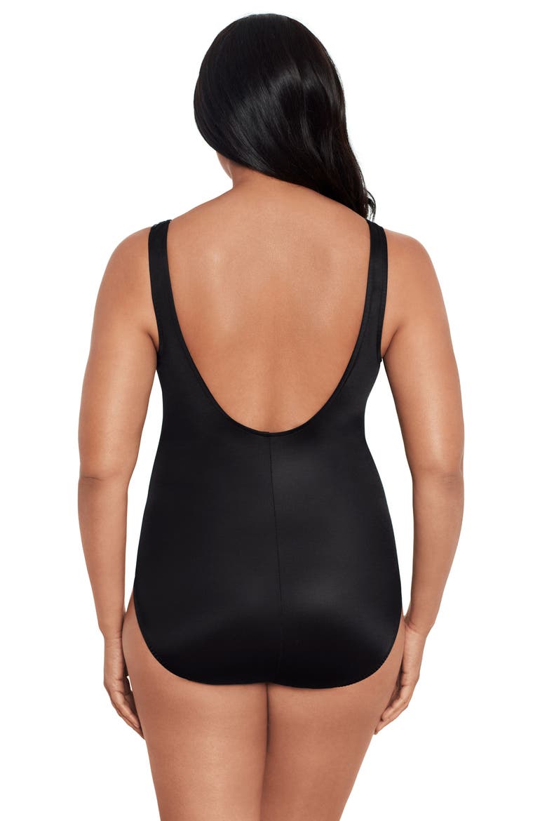 Jean Ruching One-Piece Control Swimsuit, Alternate, color, Cosmic Dots