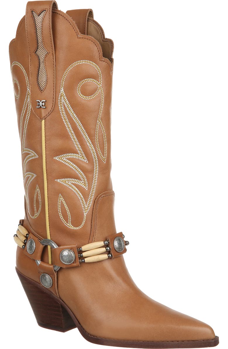 Sam Edelman Jackie Harness Pointed Toe Western Boot, Main, color,