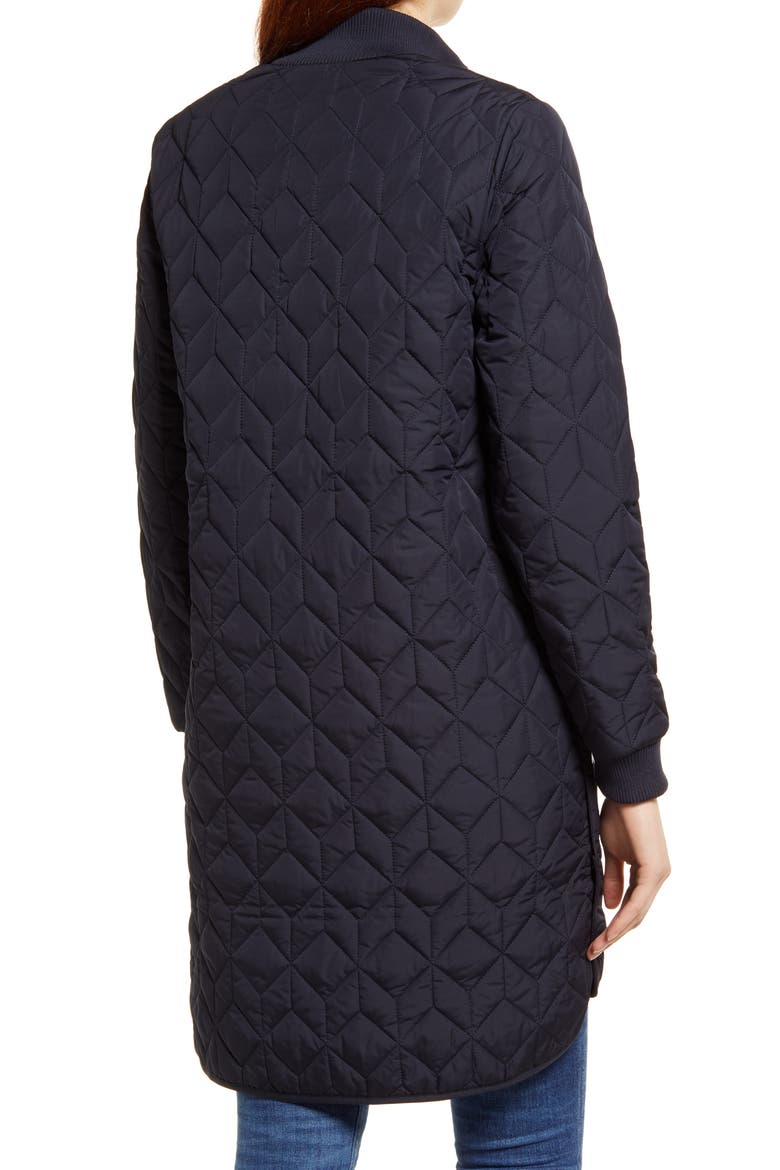 Isle Jacobsen Long Quilted Jacket, Alternate, color, DARK INDIGO