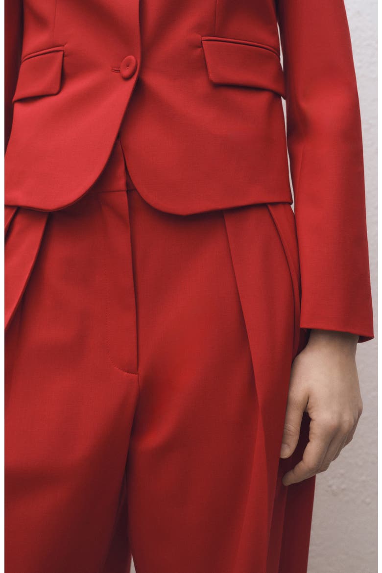 Margot Pleat Front Straight Leg Pants, Alternate, color, BRIGHT RED