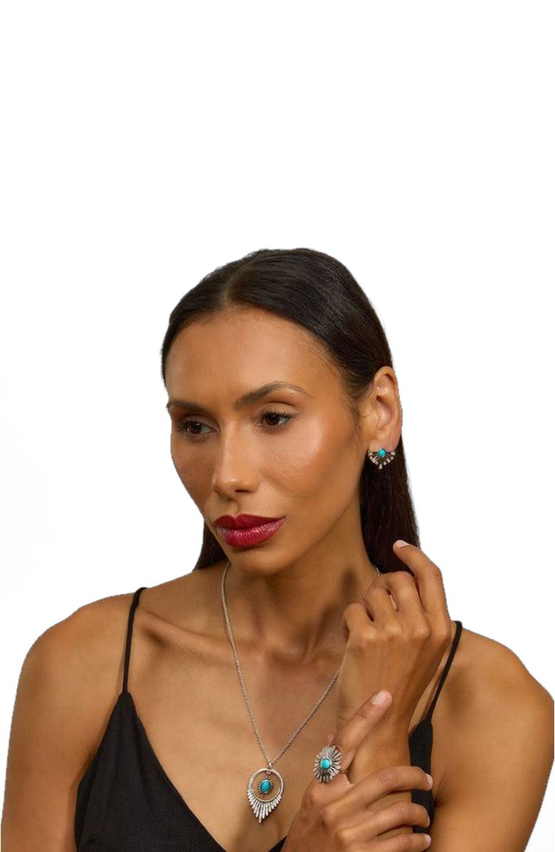 Lucy Quartermaine Egyptian Turquoise Pendant, Alternate, color, Sterling Silver