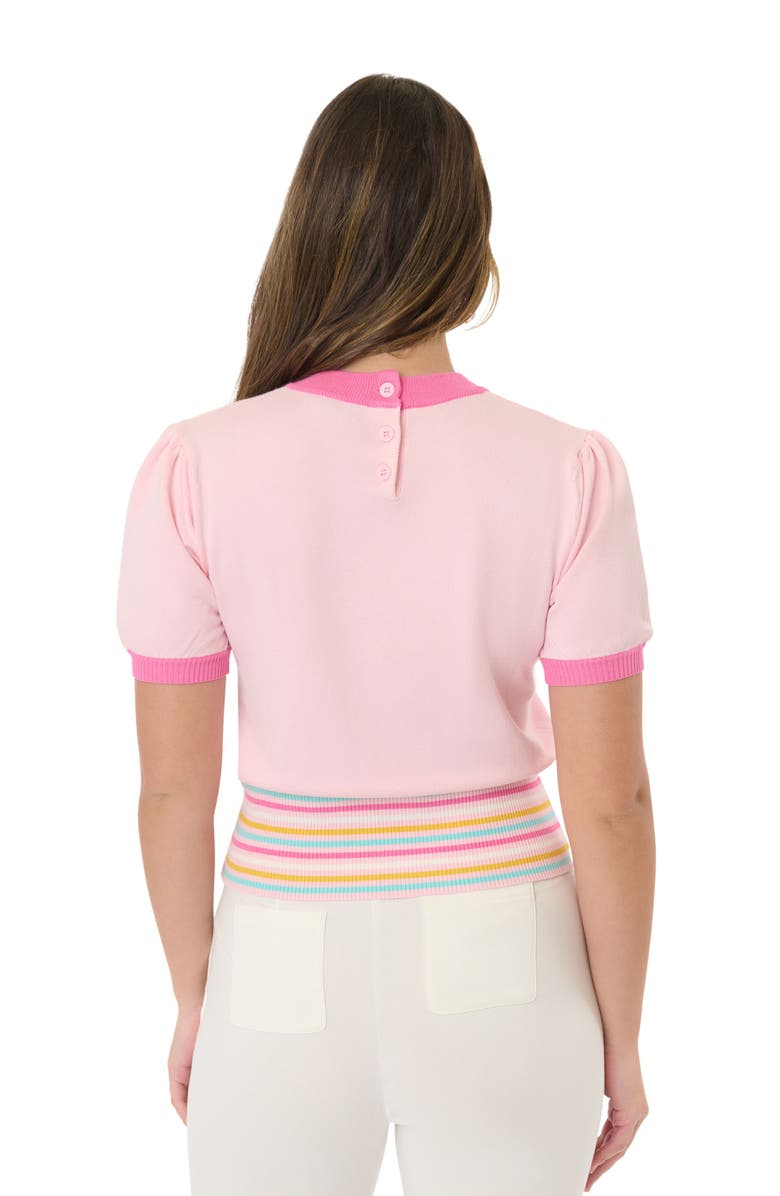 Smak Parlour Flower Cutout Knit Sweater, Alternate, color, Pink