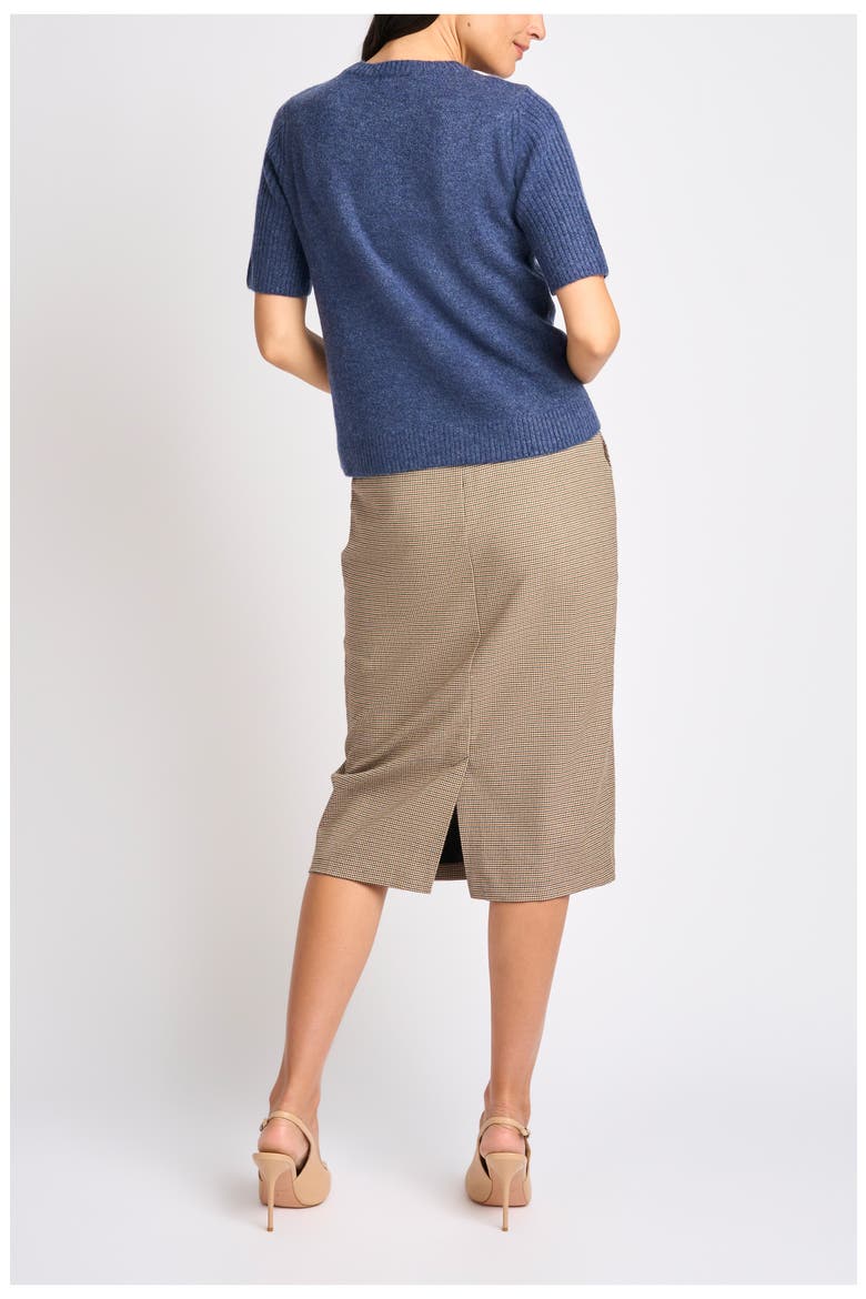 Contrast Ribbed Sleeve Sweater, Alternate, color, INDIGO BLUE