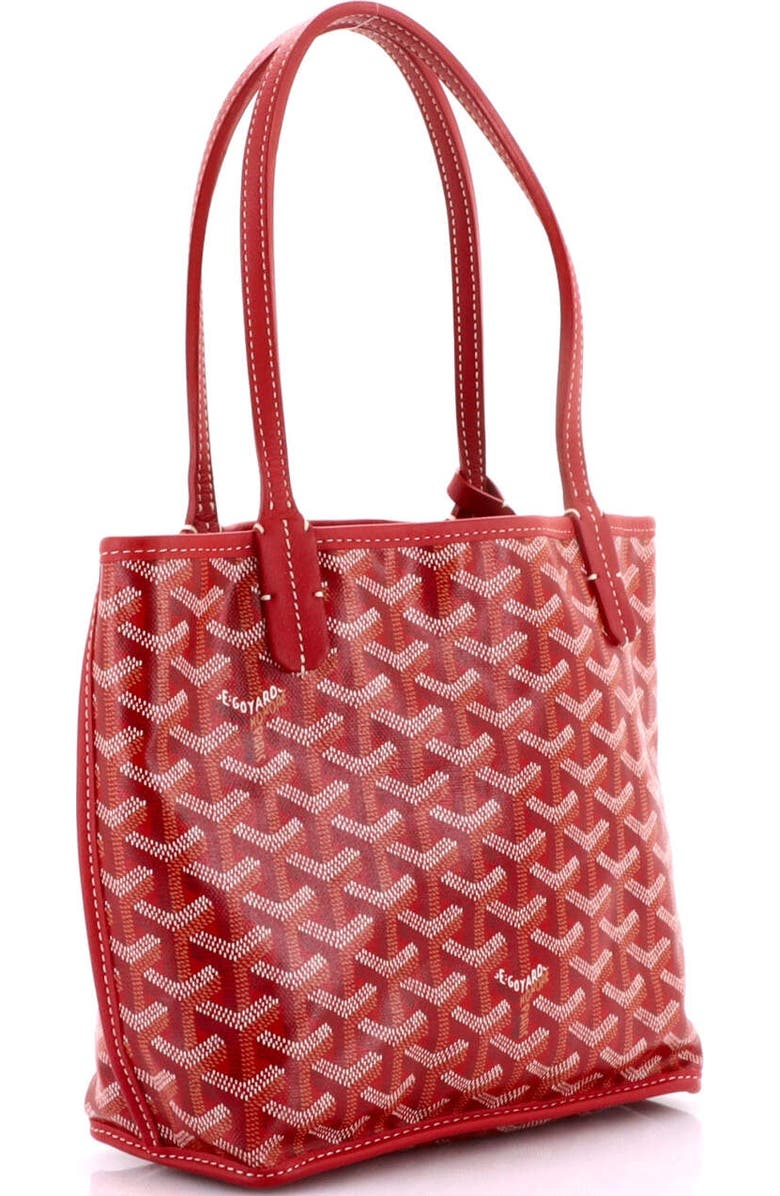 Pre-Owned Goyard Anjou Reversible Tote Coated Canvas Mini, Alternate, color, Red
