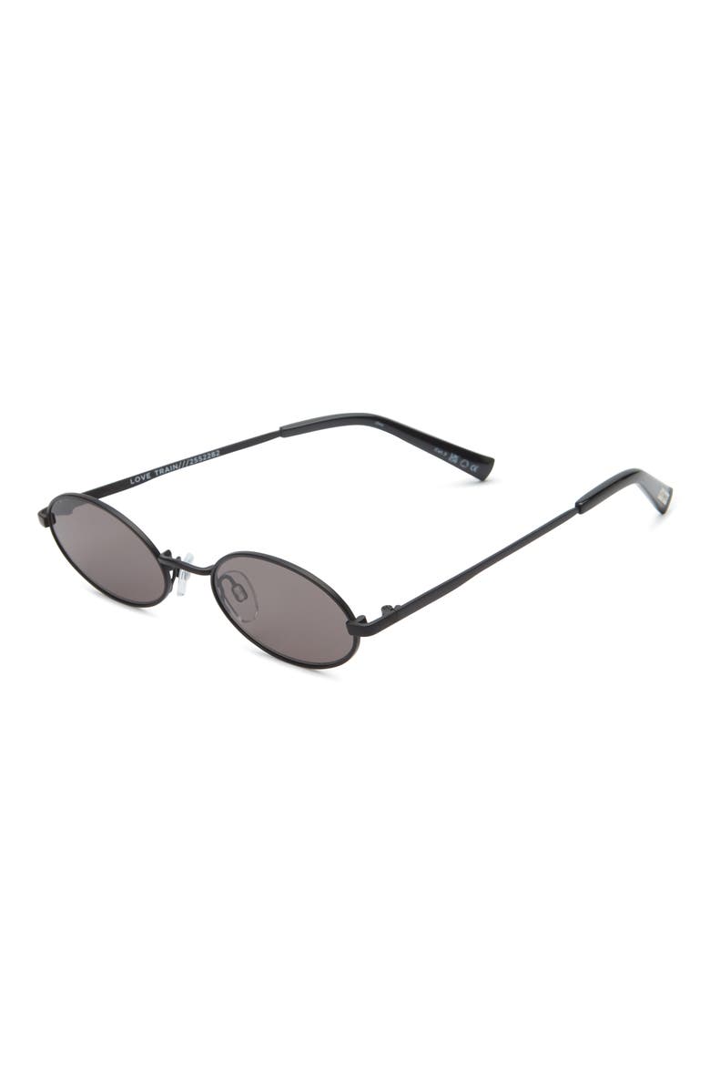 Love Train 51mm Oval Sunglasses, Alternate, color, MATTE BLACK