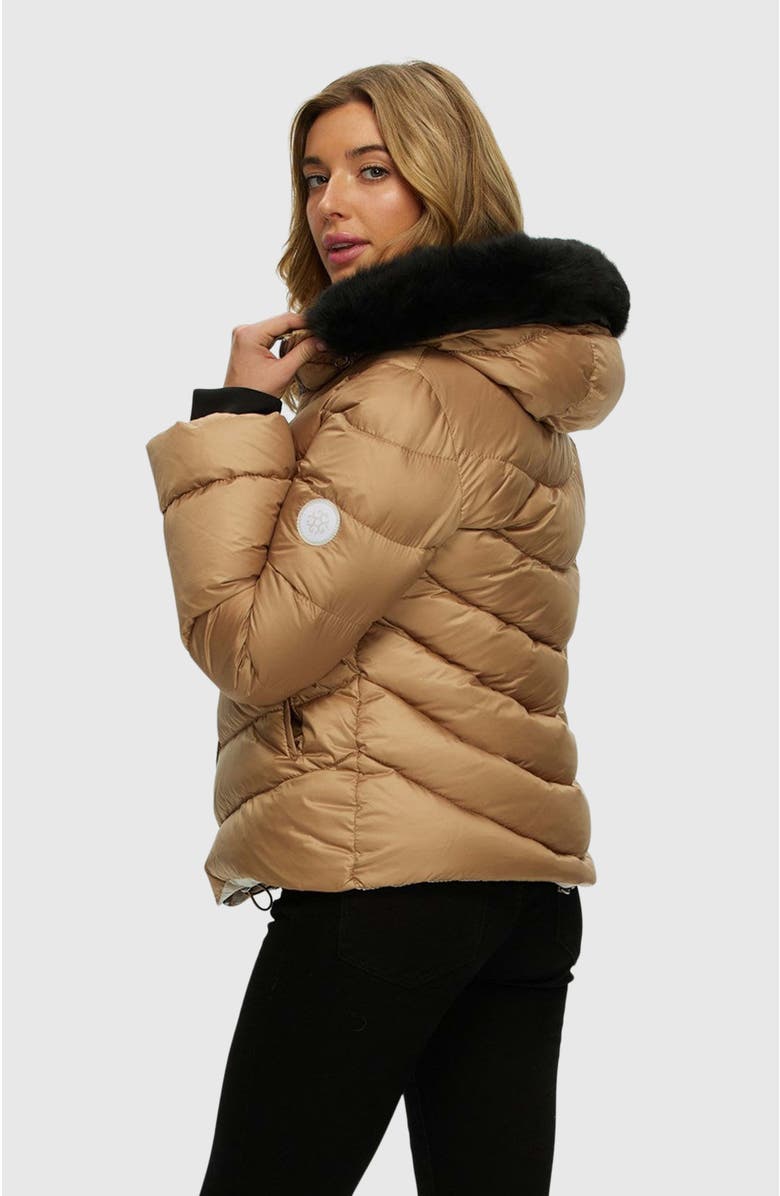 GORSKI Apres-Ski Short Jacket With Detachable Trim, Alternate, color, Camel/Black