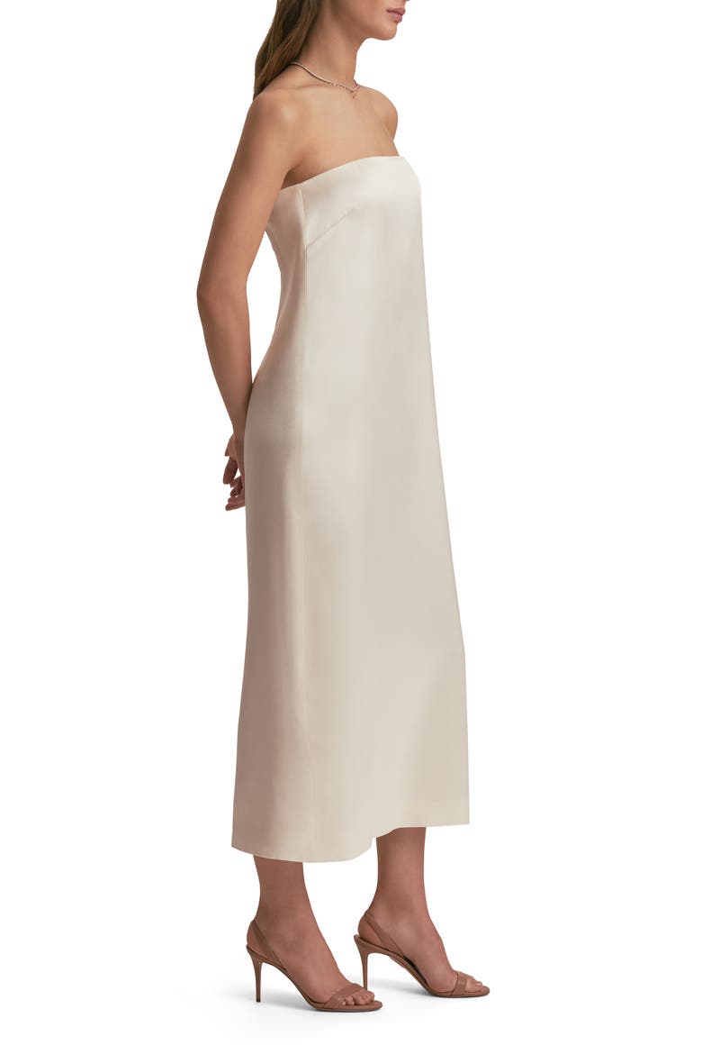 The Don't Overthink It Strapless Satin Dress, Alternate, color, IVORY