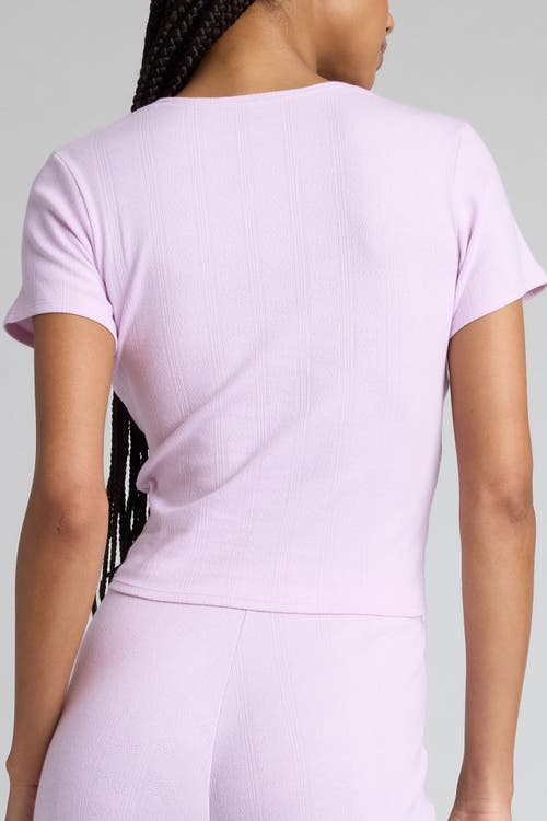 Negative Underwear Pointelle Baby Tee In Lilac