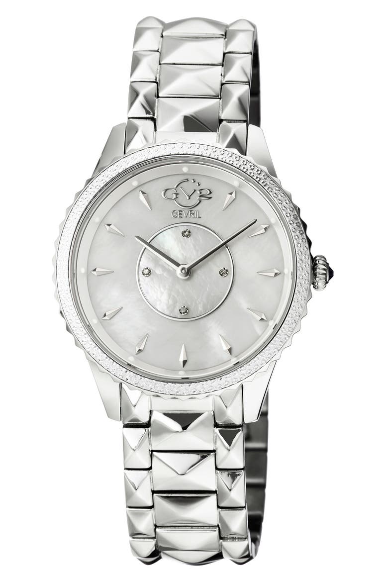 Women's Siena Swiss Quartz Diamond Bracelet Watch, 38mm - 0.0044 ctw, Main, color, silver