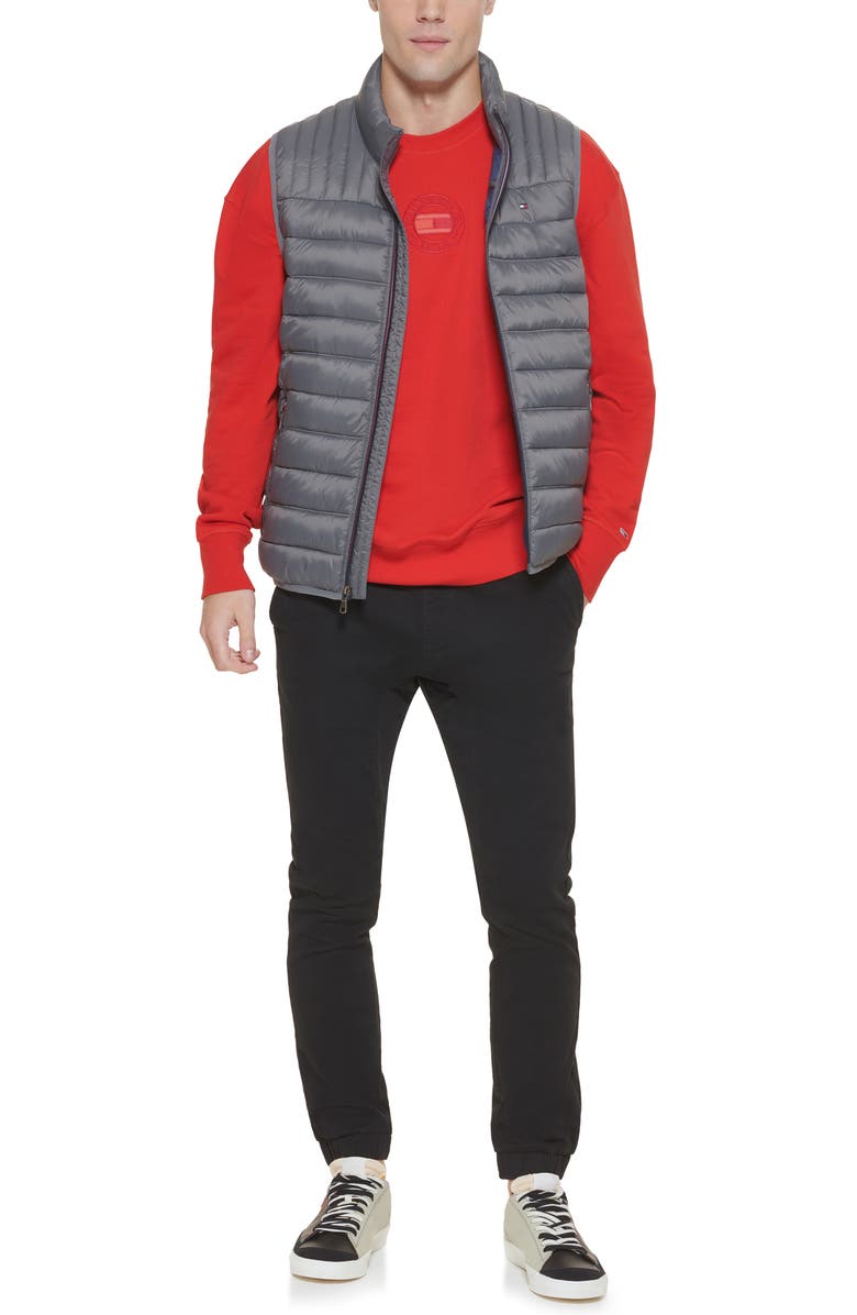 Tommy Hilfiger Packable Faux Down Vest, Alternate, color, Charcoal