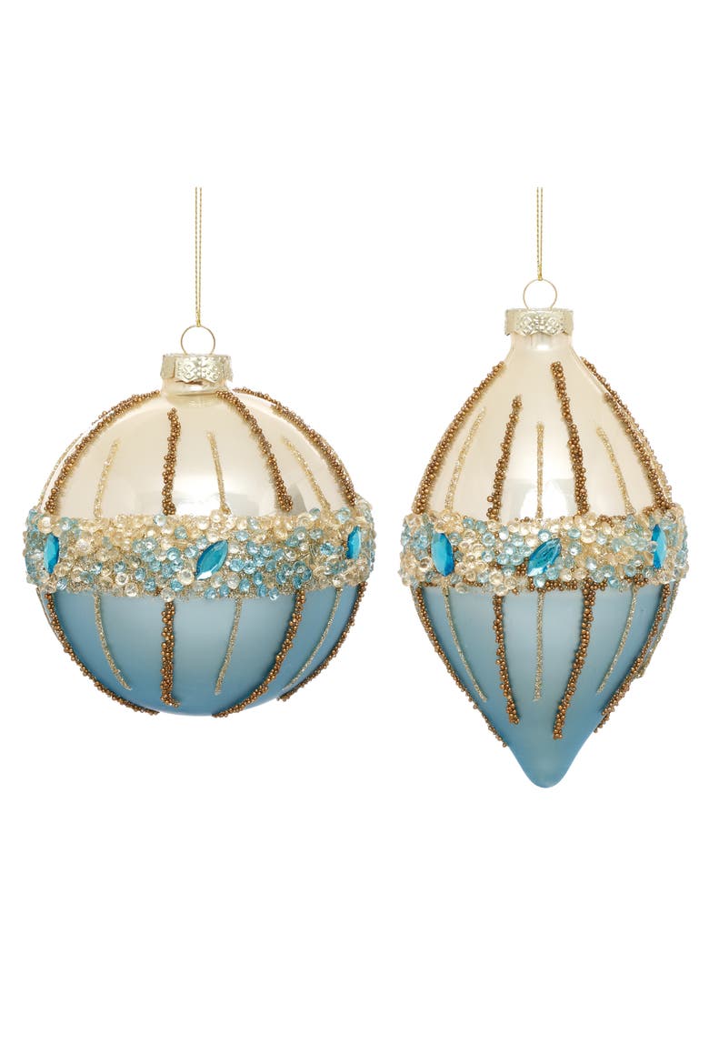 Crystal Bead Ornament, Box of 6, Main, color, Frosted Light Blue