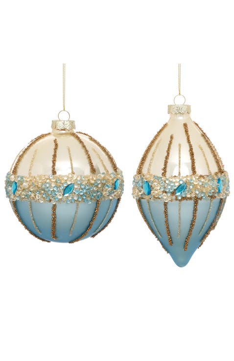 Crystal Bead Ornament, Box of 6