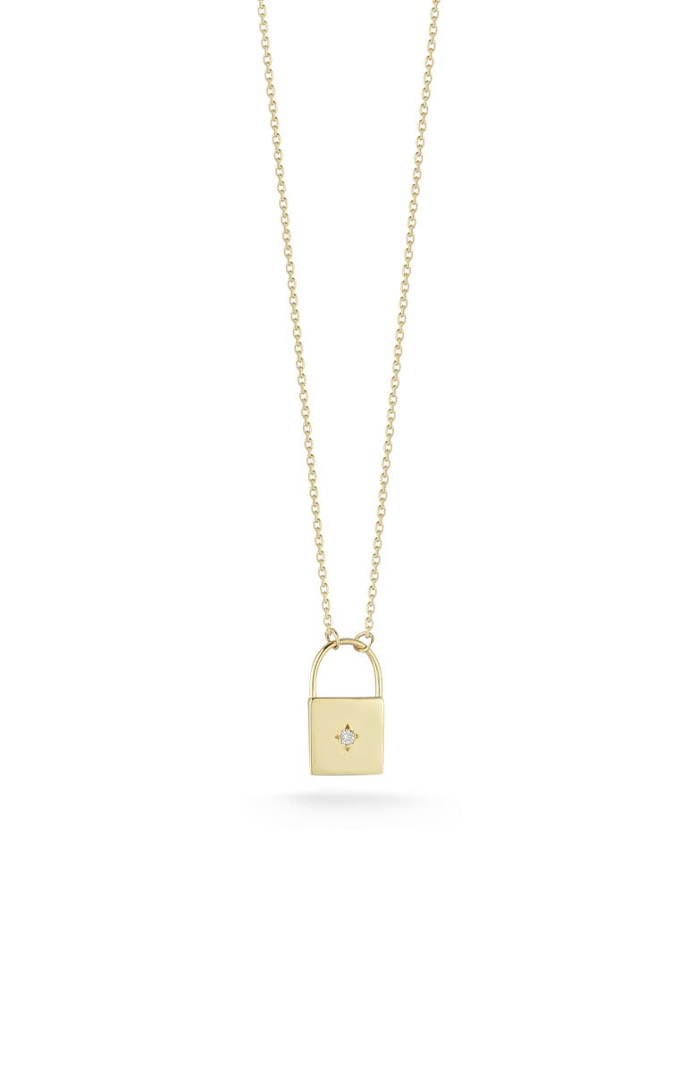 Ember Fine Jewelry 14K Yellow Gold Diamond Locket Necklace - 0.01 ctw, Main, color, Gold