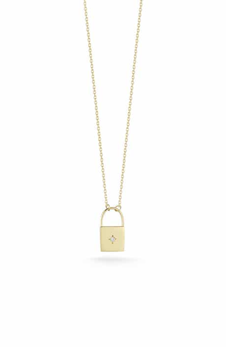 Ember Fine Jewelry 14K Yellow Gold Diamond Locket Necklace - 0.01 ctw