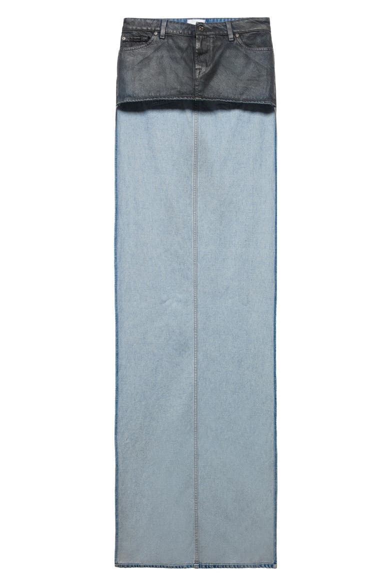 Asymmetric Denim Maxi Skirt, Alternate, color, NOLITA