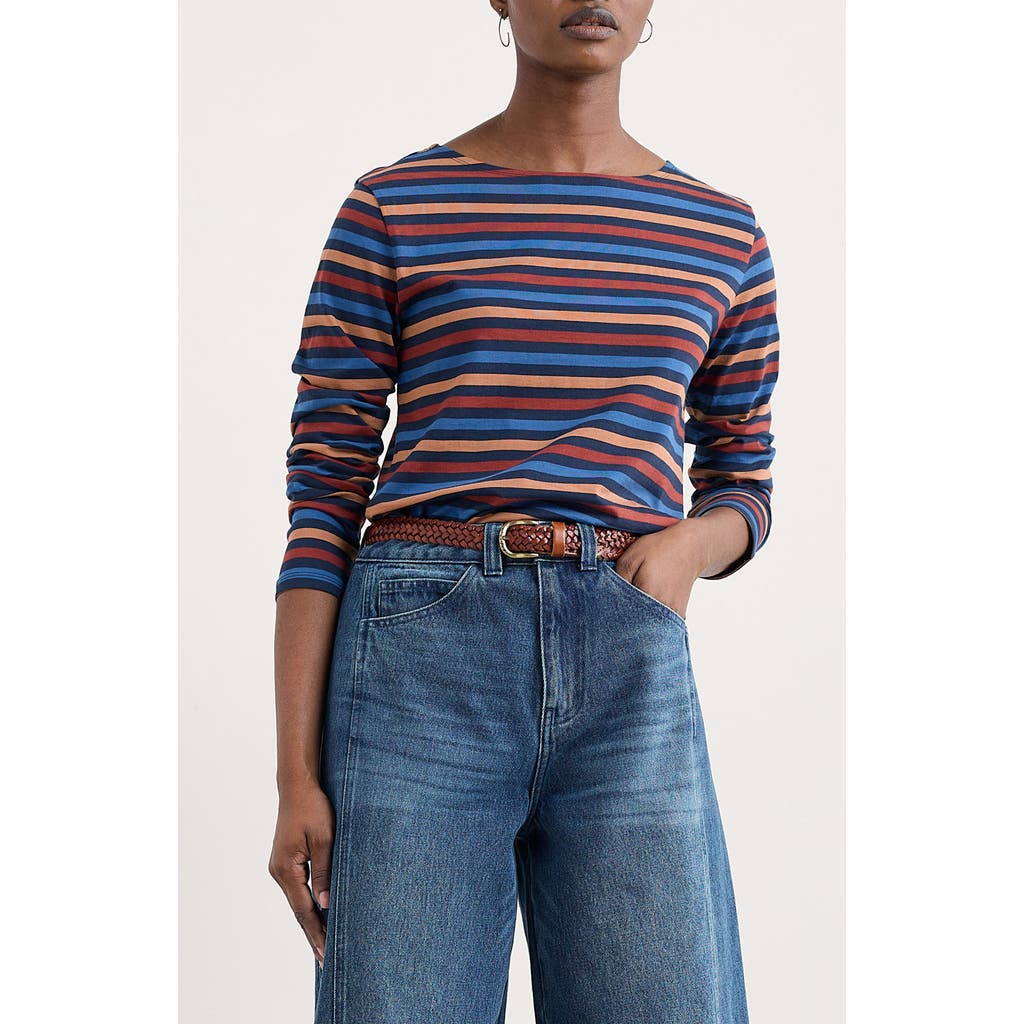 Seasalt Cornwall Sailor Stripe Organic Cotton Top In Multi