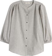 SESSÙN A View Stripe Cotton Button-Up Shirt