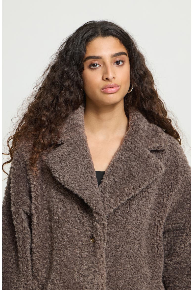 Faux Fur Coat, Alternate, color, FALCON