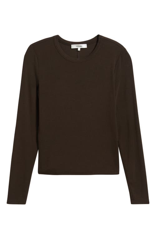 Frame The Rib Crewneck Top In Brown