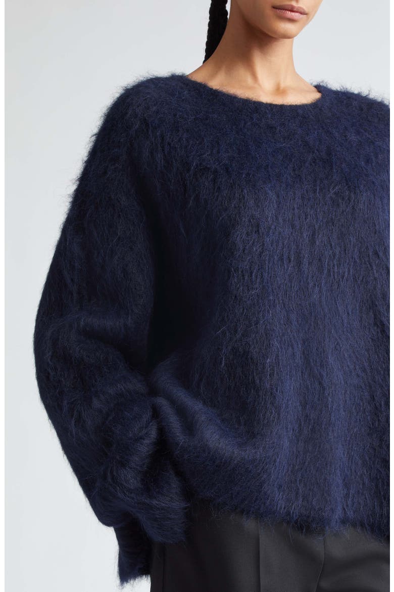 Oversize Boxy Alpaca Blend Sweater, Alternate, color, NAVY