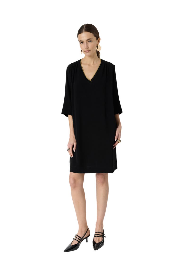 Raysa V-Neck Shift Dress, Alternate, color, Black