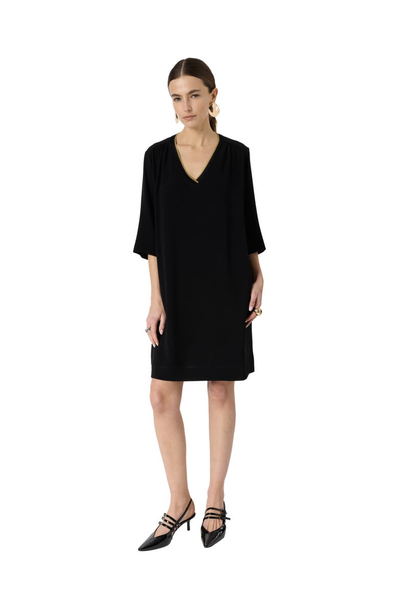 GERARD DAREL Raysa V-Neck Shift Dress, Alternate, color, Black