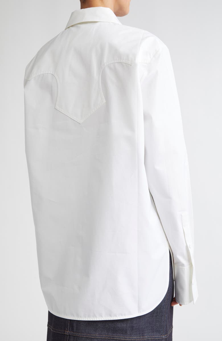 Jil Sander Relaxed Cotton Poplin Tie Shirt, Alternate, color, 