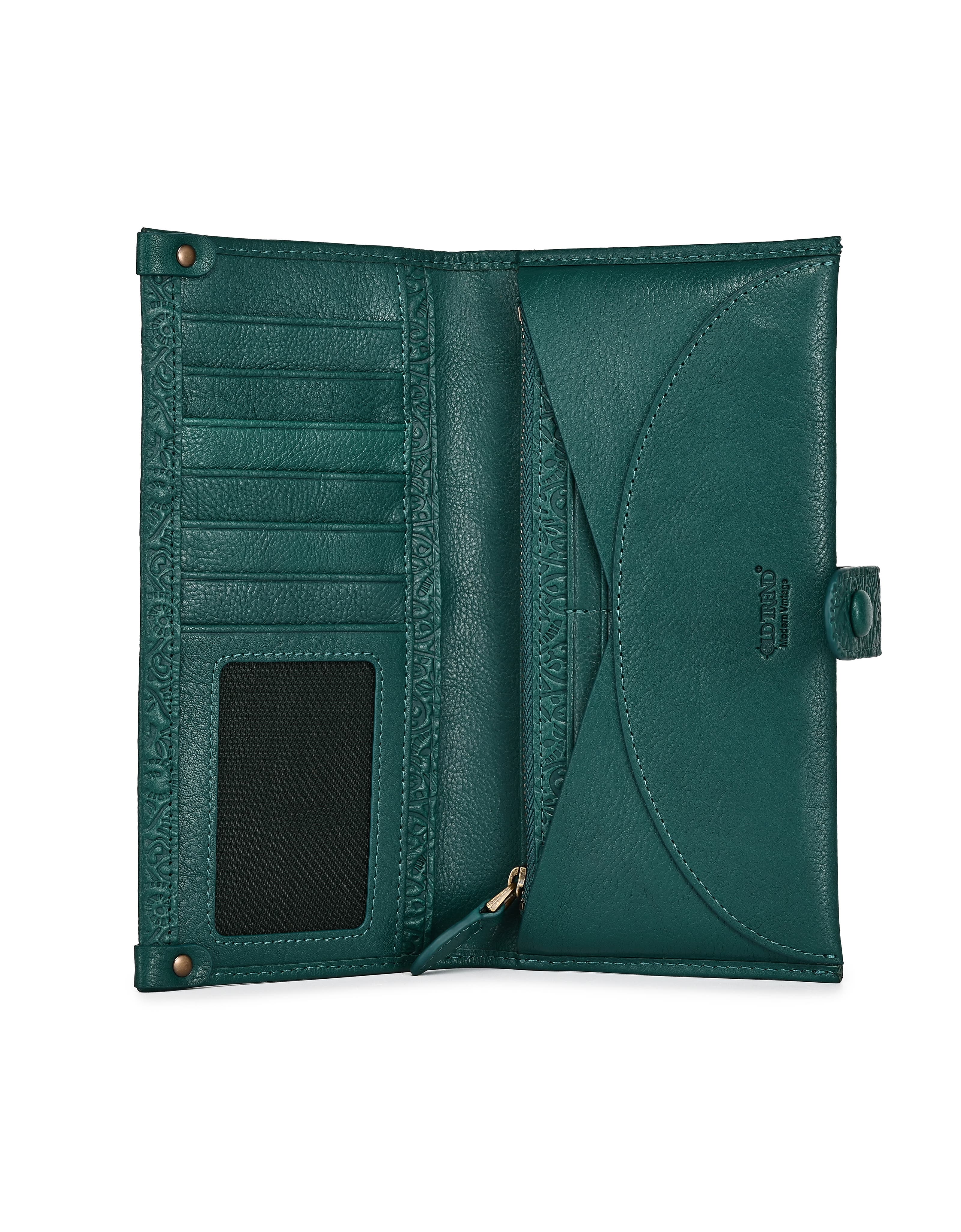 OLD TREND Iris Genuine Leather Modular RFID Wristlet Clutch, Alternate, color, Teal