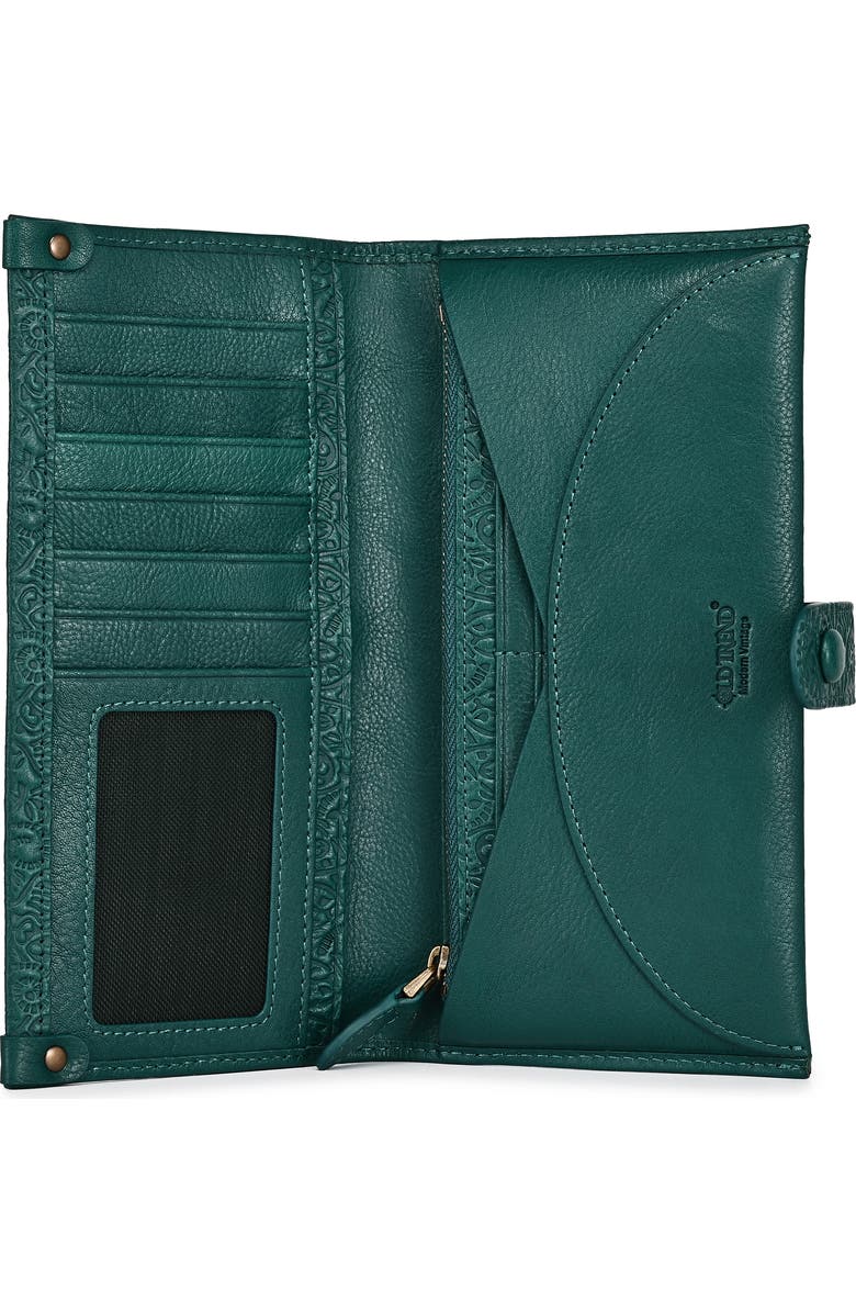 OLD TREND Iris Genuine Leather Modular RFID Wristlet Clutch, Alternate, color, Teal