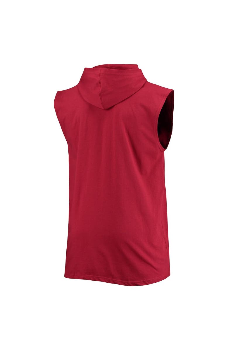 PROFILE Men's Scarlet San Francisco 49ers Big & Tall Muscle Sleeveless Pullover Hoodie, Alternate, color,