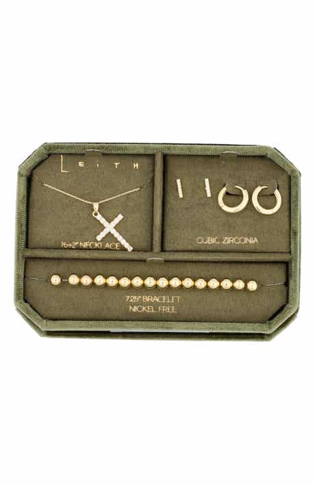 Leith Pave Crystal Pendant Necklace, Earrings & Bracelet Set