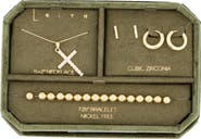 Leith Pave Crystal Pendant Necklace, Earrings & Bracelet Set