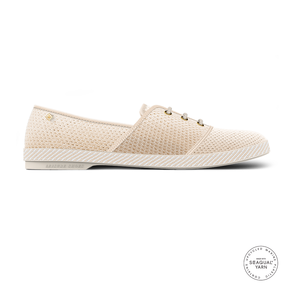 Classic Mesh Slip-On Loafer with Laces, Alternate, color, Cream