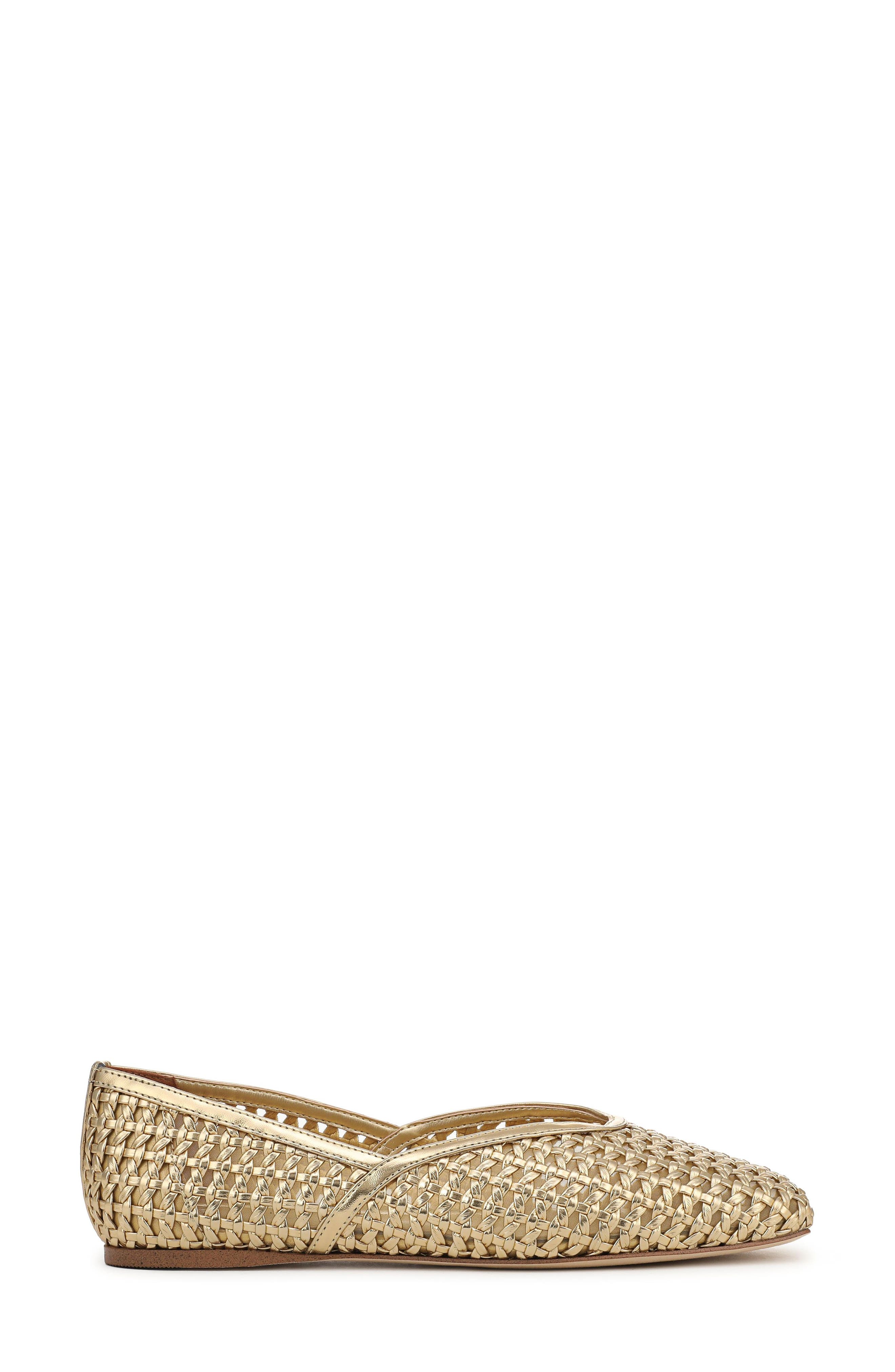 SARTO by Franco Sarto Flexa Square Toe Mesh Flat, Alternate, color, Gold