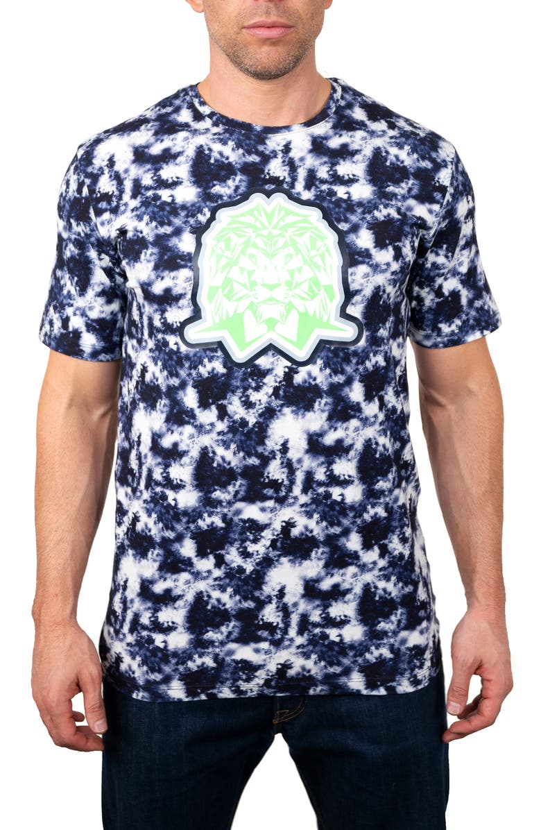 Maceoo Tie Dye Stretch Cotton Graphic Tee, Main, color, Blue