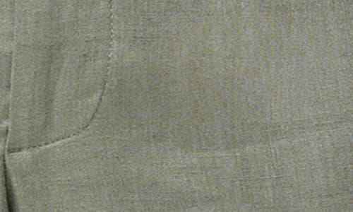 Mango Slim Fit Flat Front Linen Pants In Green