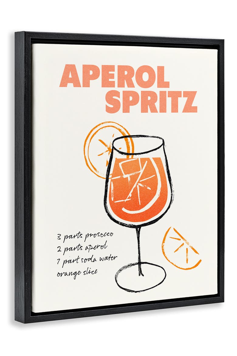 Aperol Spritz Recipe Framed Canvas Wall Art, Alternate, color, ORANGE