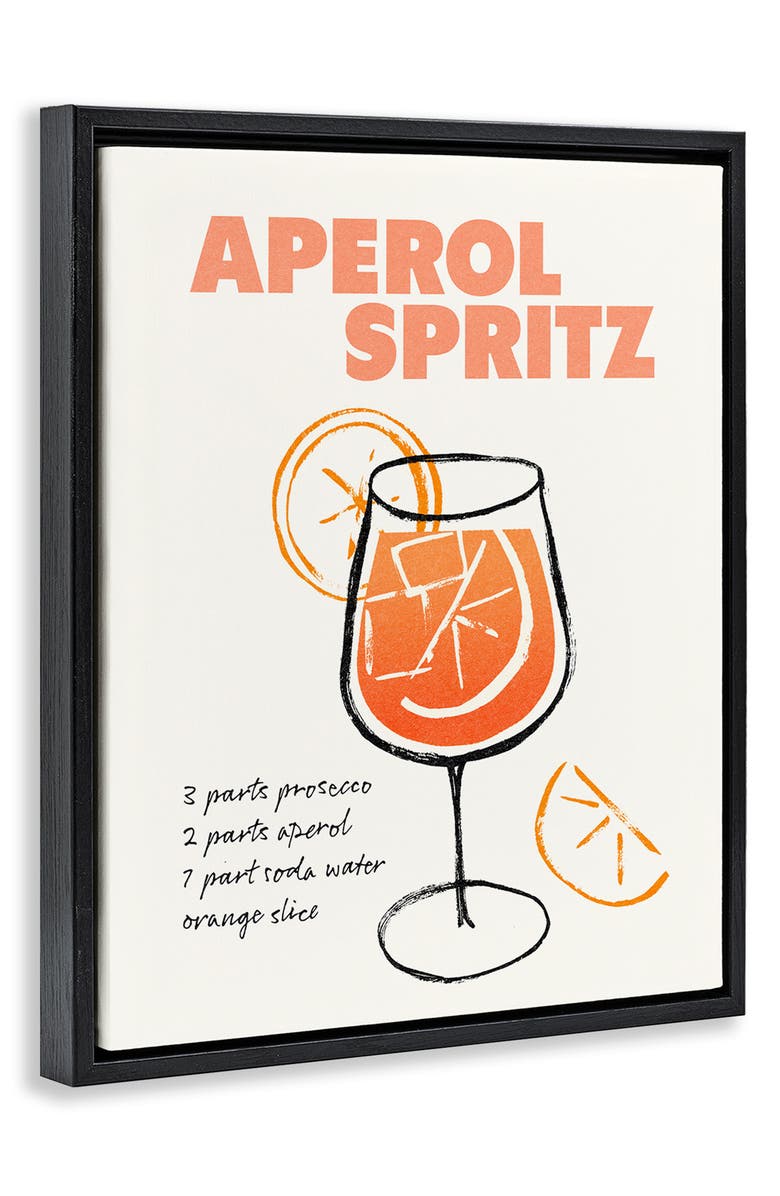 Stupell Industries Aperol Spritz Recipe Framed Canvas Wall Art, Alternate, color, Orange