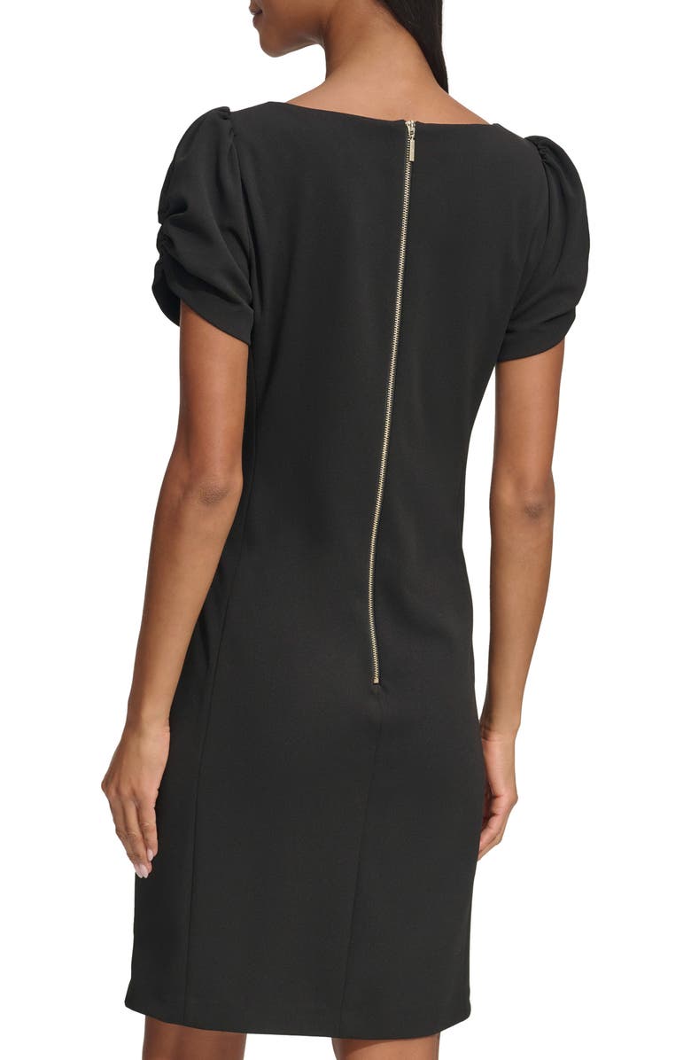 KARL LAGERFELD PARIS Short Sleeve Crepe Sheath Dress, Alternate, color, 