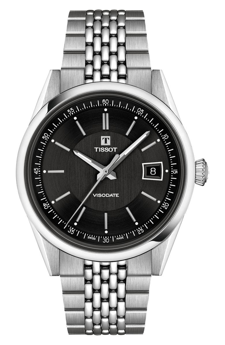 Tissot Visodate Bracelet Watch, 39mm, Main, color, 