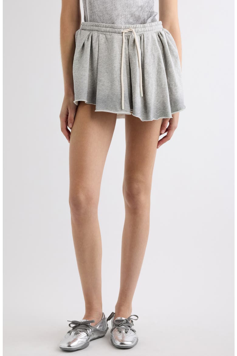 Felpa Pleated Cutoff Sweat Skirt, Main, color, GREY MELANGE