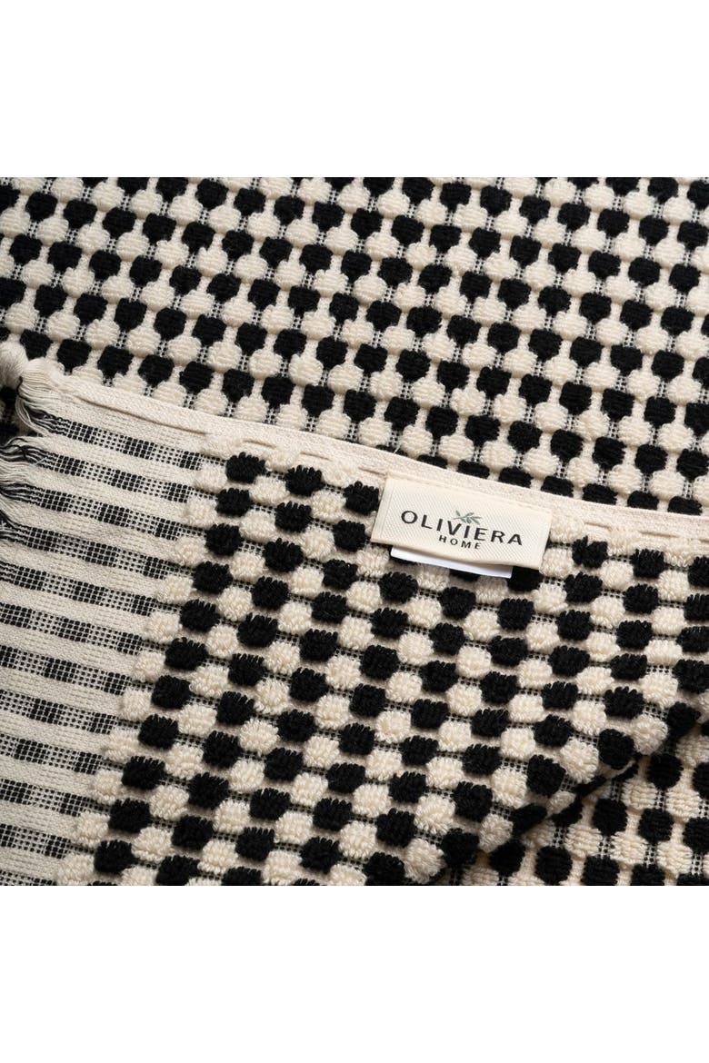 Dots Turkish Cotton Terry Hand Towels - Set of 2, Alternate, color, Black