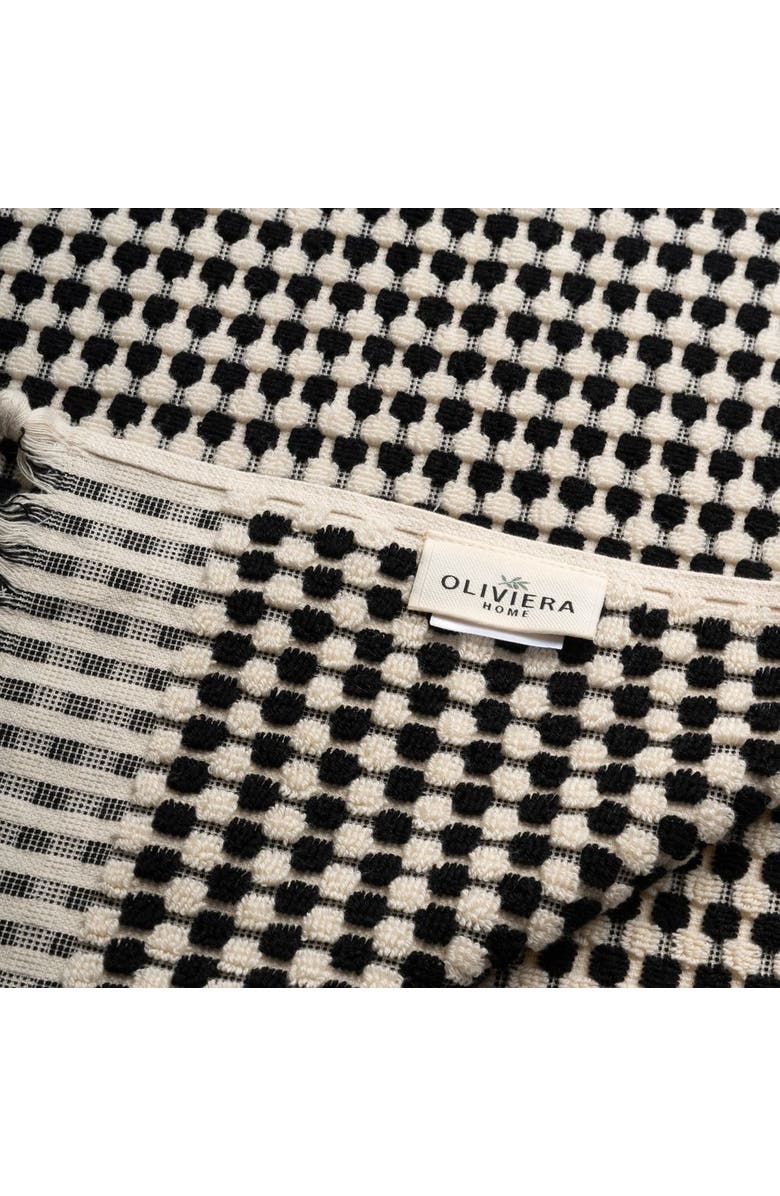 Oliviera Home Dots Turkish Cotton Terry Bath Towel, Alternate, color, Black