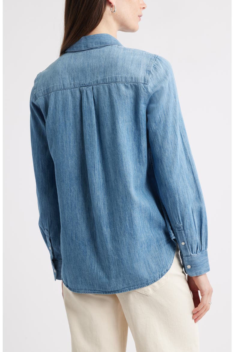 Chambray Button-Up Shirt, Alternate, color, MEDIUM WASH