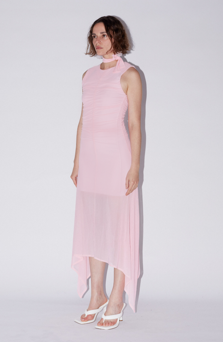 SAEMDI Asymmetrical Mesh Dress, Alternate, color, 