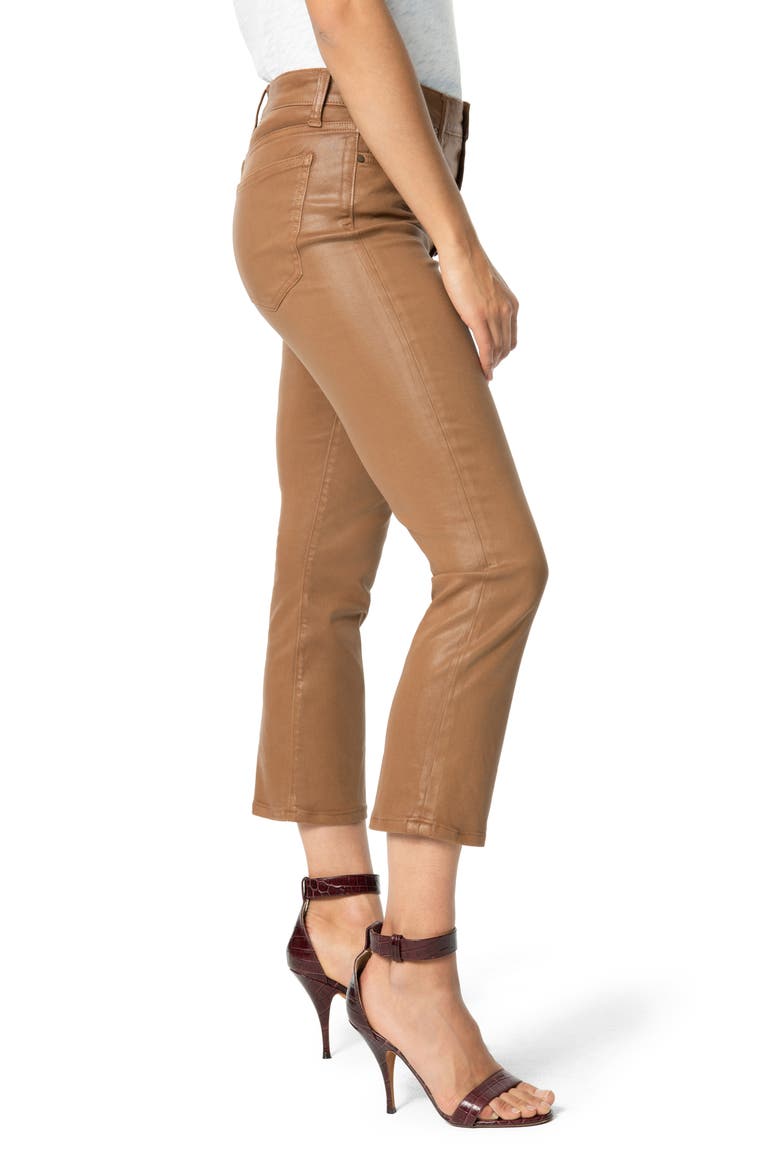 The Callie Coated High Waist Crop Flare Jeans, Alternate, color, MAPLE