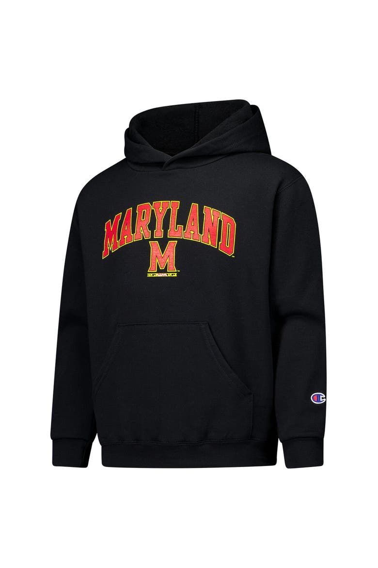 Youth Champion Black Maryland Terrapins Campus Pullover Hoodie, Alternate, color, Black